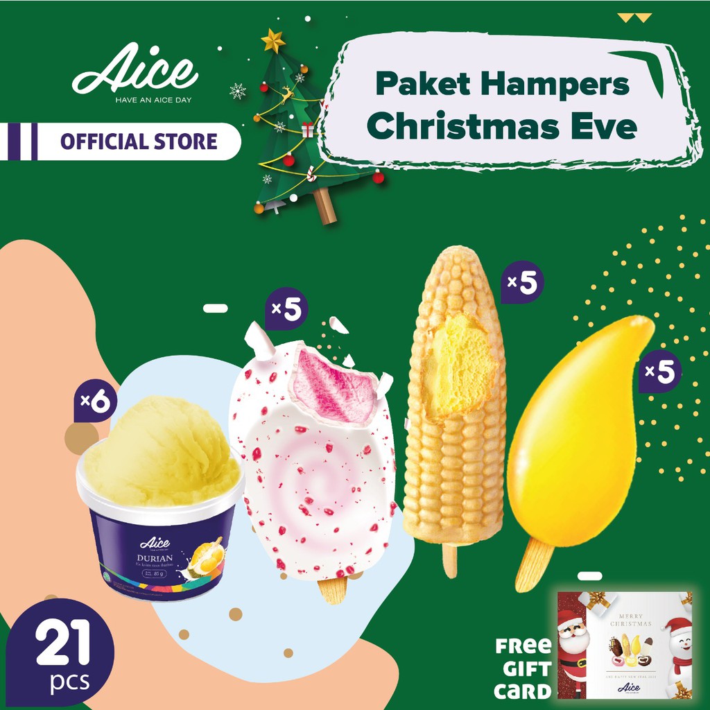 

Paket Hampers Natal Christmas Eve Aice Ice Cream Special Eskrim Xmas Total 21pcs Es Krim parcel