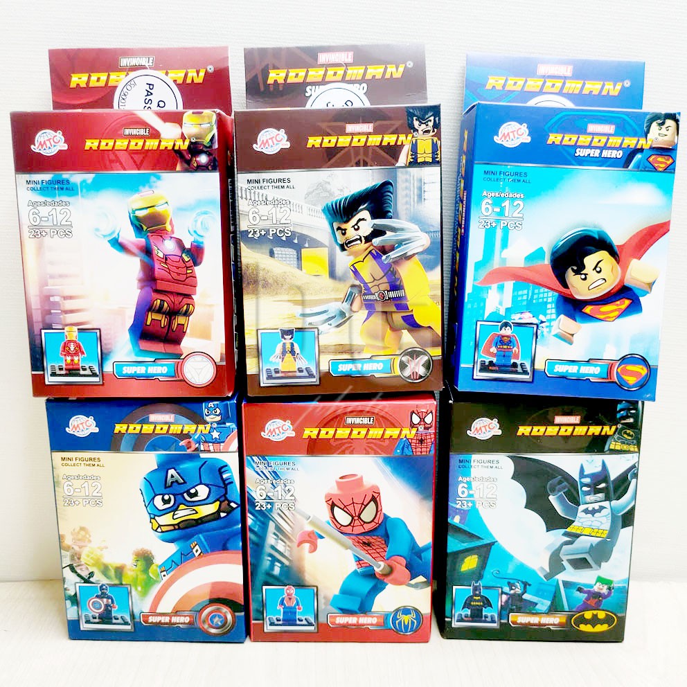 Lego Bricks Roboman Superhero 6in1 Mainan Blocks Mini Figure Avengers Isi 6