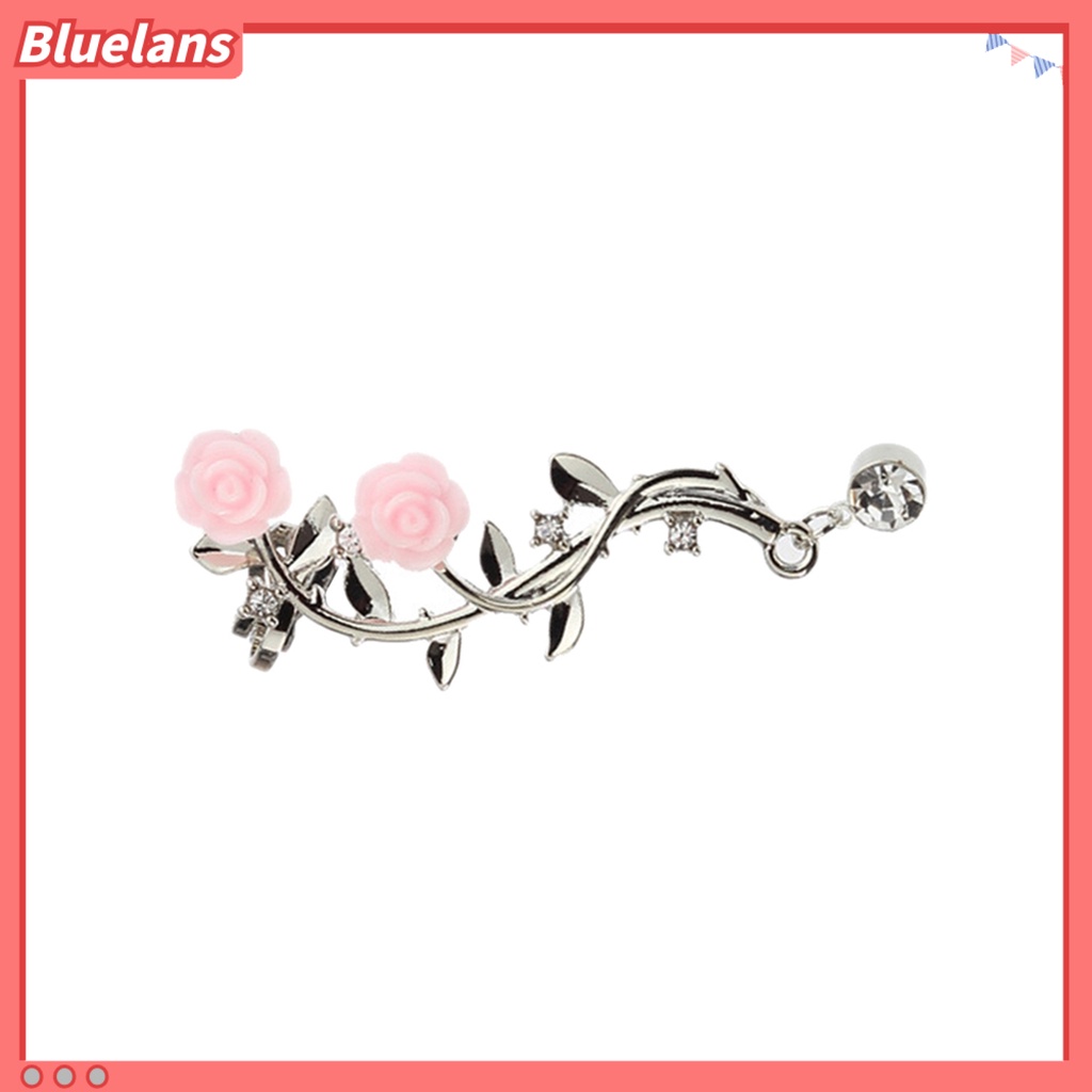 Bluelans Earrings Beautiful Climber Crawler Rose Flower Branch Earrings