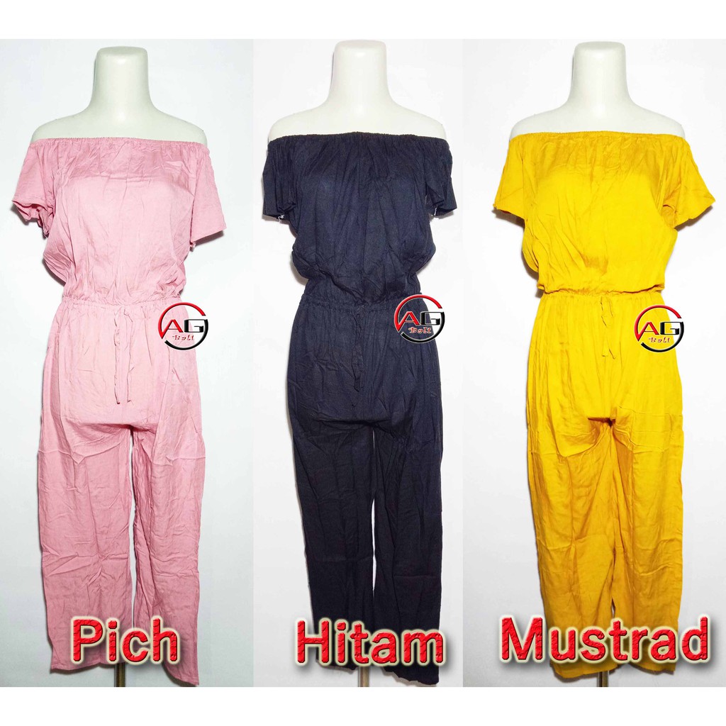 JAMSUIT SABRINA POLOS (pilih warna)