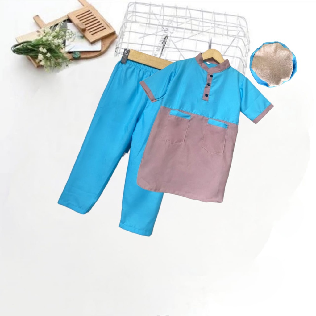 Baju koko anak laki-laki bahan katun usia 1 sampai 10 tahun/setelan koko/baju koo murah/baju muslim ana laki-laki