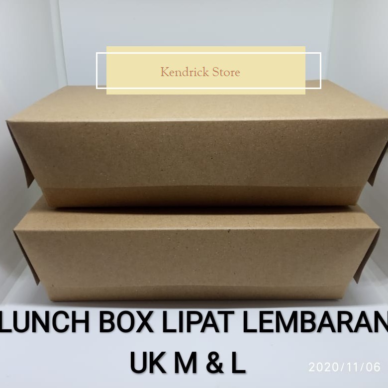 PAPER LUNCH BOX M COKLAT LEMBARAN LIPAT ISI 100 PCS