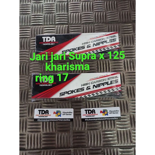 Ruji Jari jari Tdr ring 17 set depan belakang warna CROM ORIGINAL TDR SUPRA X CAKRAM SUPRA X 125