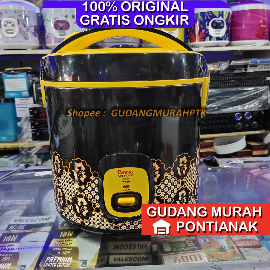 Ricecooker Cosmos 2.5Liter JUMBO HITAM KUNING CRJ 5508 BC 2,5 L Liter  penanak nasi magicom