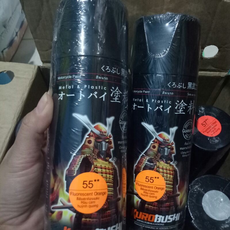 Pilok Pilox Cat Semprot Samurai stabilo orange 55 400ml Samurai Kurobushi Fluorescent Orange 55** 400ml