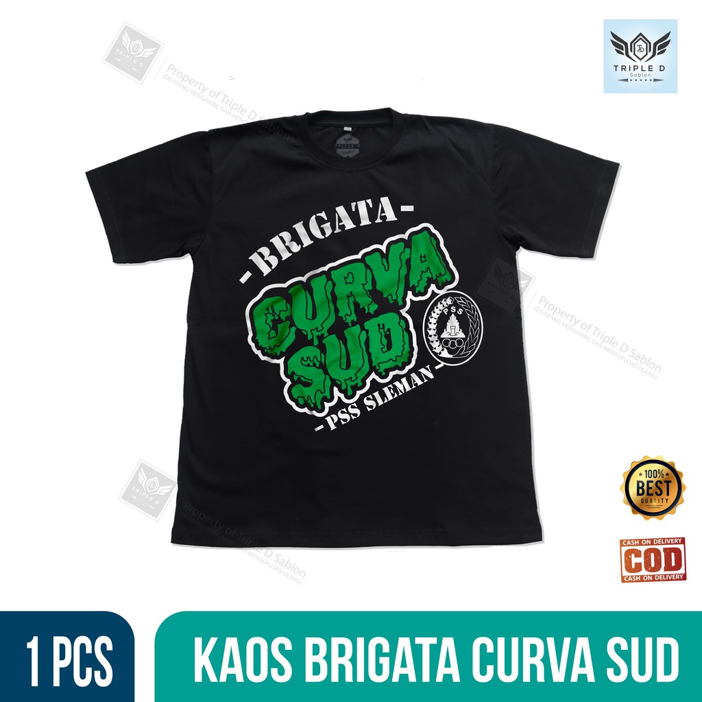 Kaos Distro Bola PSS Sleman Pria Wanita BRIGATA CURVA SUD PSS sleman Distro desain Original Triple D