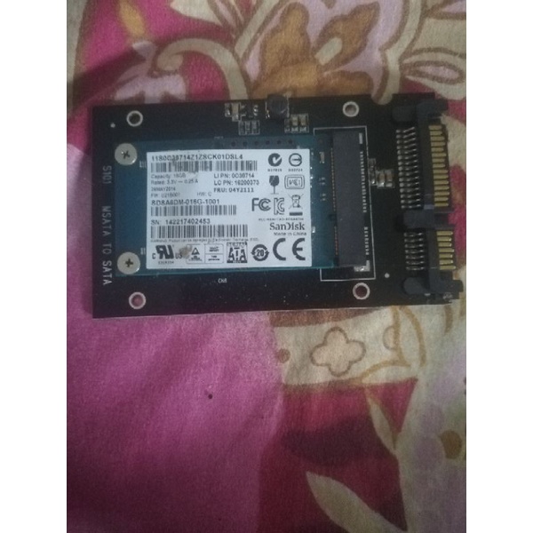 Msata SSD SanDisk 16GB + Adapter msata to sata 2'5