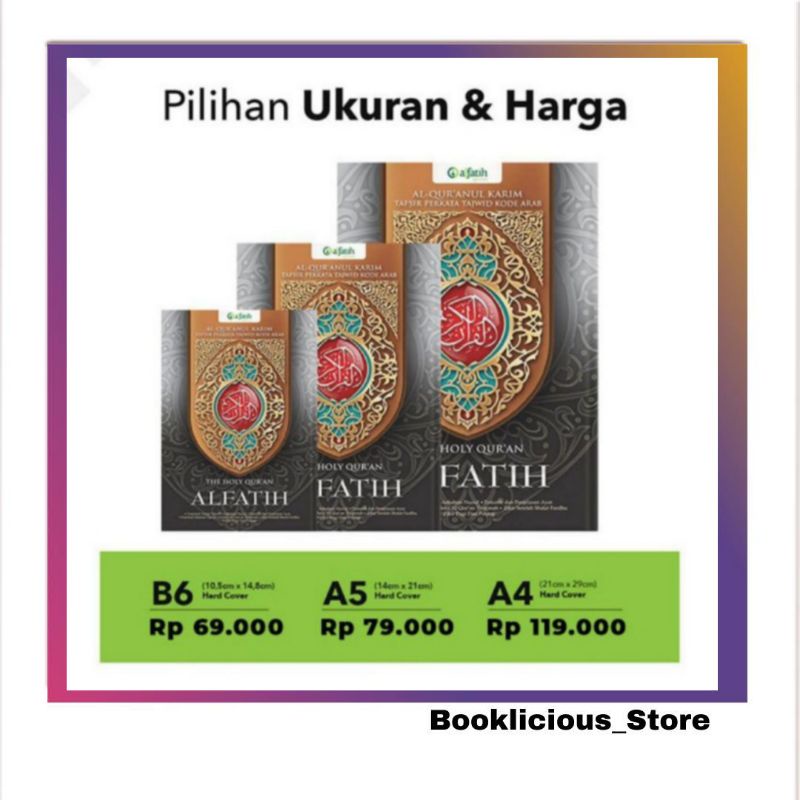 Al Qur'an ALFATIH Terjemahan Perkata dan Transliterasi Latin
