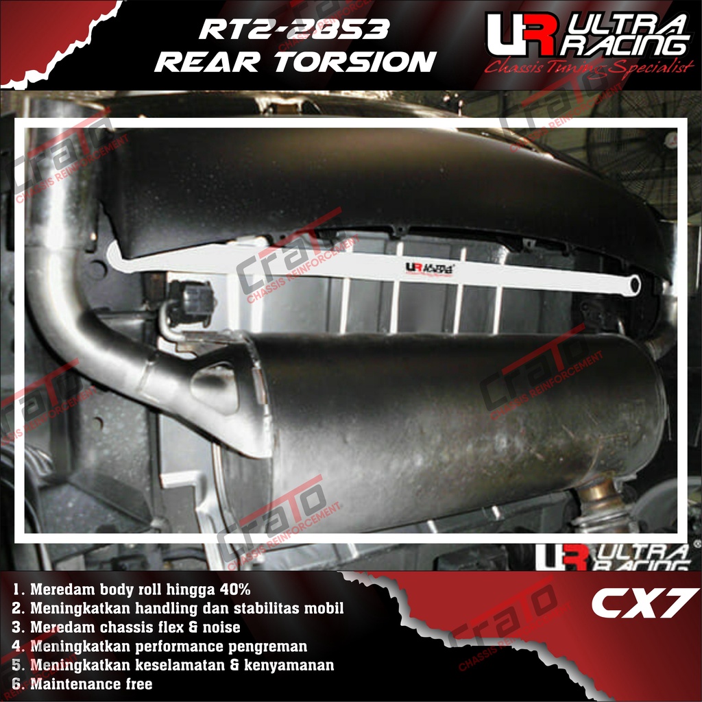 Aksesoris Stabiliser ULTRA RACING Safety Bar - Rear Torsion Bar 2 Points - Mazda CX7 CX 7 CX-7 06+ -