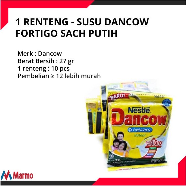 

SUSU DANCOW FORTIGO PUTIH 27 gr x 10 pcs - 1 RENTENG