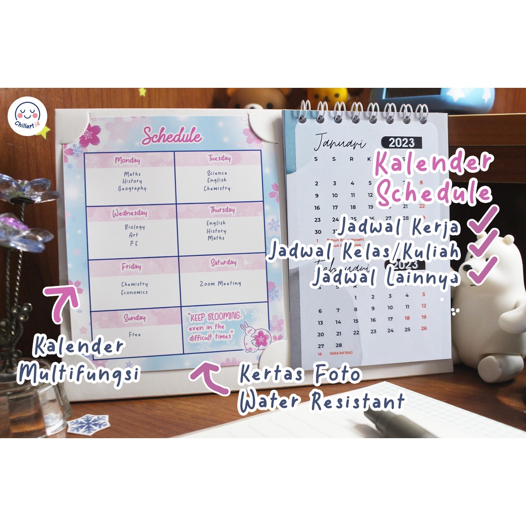 

[chillart.id] Kalender Meja 2025 + Planner/Schedule/Foto Custom HIGH QUALITY FREE STICKER