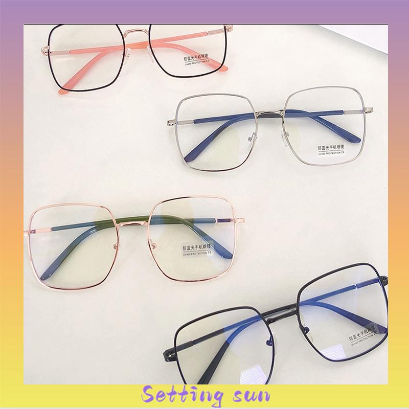 Kacamata Optik Anti blue Light Bahan Metal Gaya Retro Untuk Unisex TN