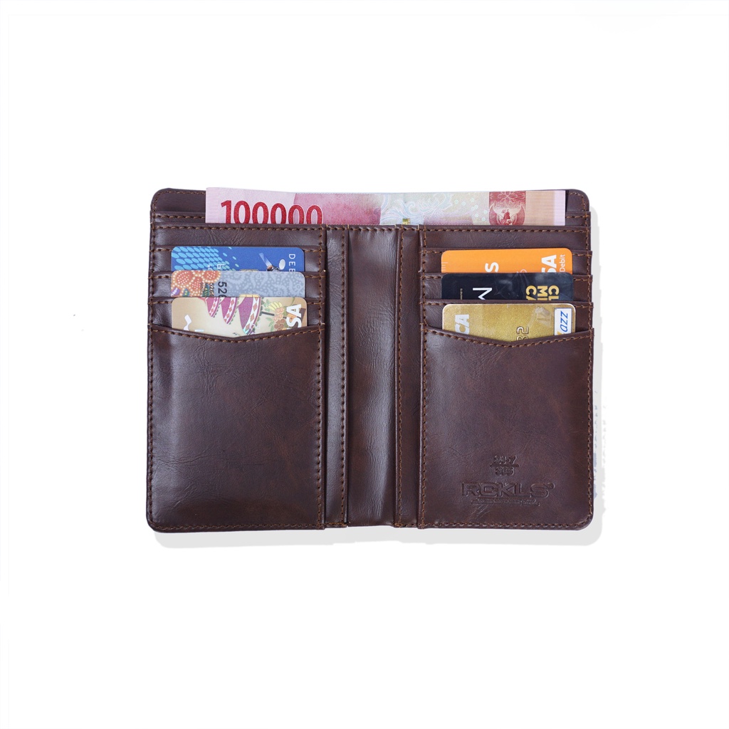 RCKLS. Dompet Pria Wanita 3/4 Pu Sintetis-Hitam|Tan|Brown-1