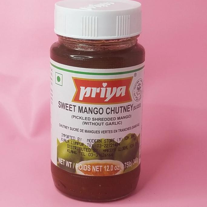 

><><><] Sweet Mango Chutney ( Whithout Garlic ) Priya 300g / Selai /Halal