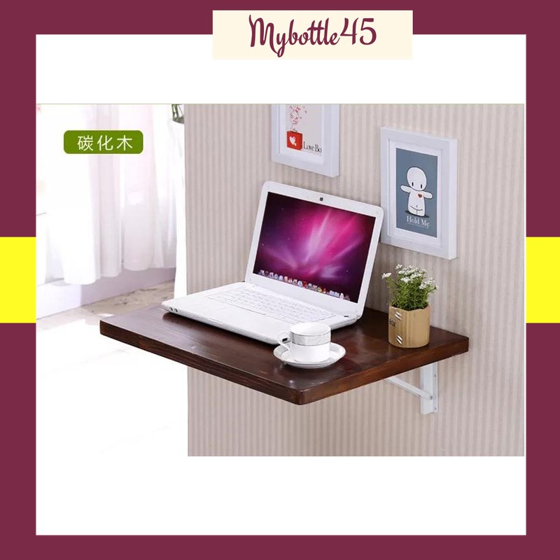 Meja Tempel Tembok Lipat Dinding Rak Meja Kerja Apartement Kos - Cokelat