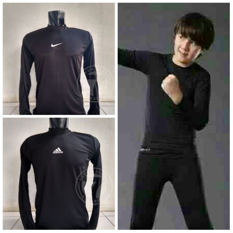 Baju Baselayer Manset Daleman Anak Nike Lengan Panjang Thumbhole Lubang Jari