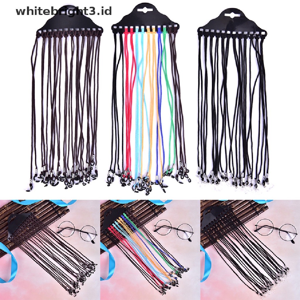{whitebright3.id} 12Pcs/Set Nylon Chain Cord Eyeglass Holder Sunglasses Glasses Neck String Strap ,