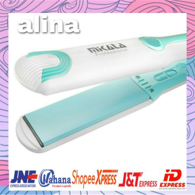catok rambut mikata M6003 titanium white mint