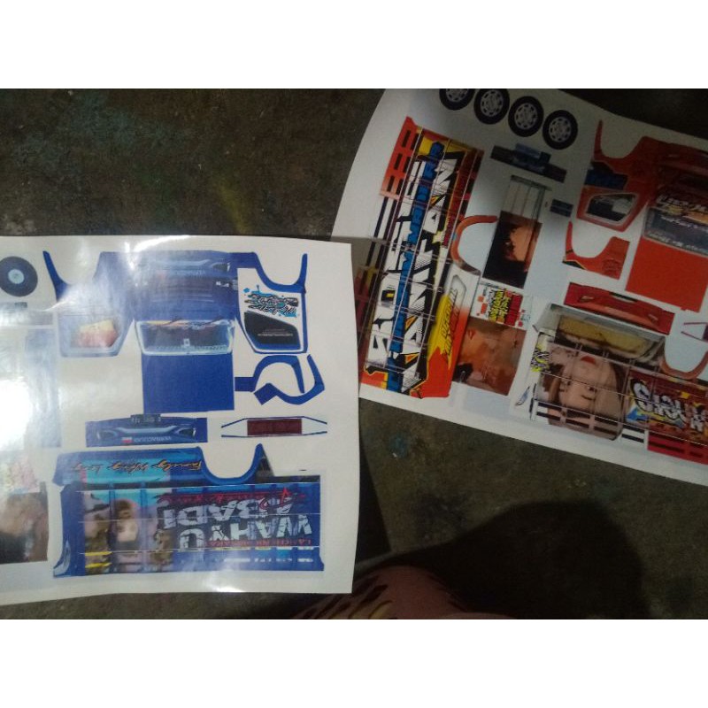 HJK Stiker Miniatur Truk Oleng Panjang 30cm