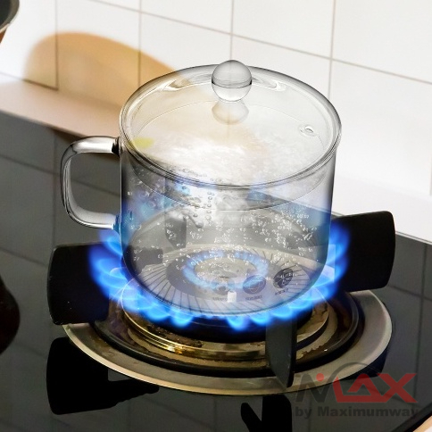 Panci Crystal Mini Cocok untuk masak mi instant indomie bisa panas dan dingin bisa untuk kompor induksi dan microwave Pot Panci Masak Stewing Soup Pot Model Gagang Mug Glass Soup Cooking Pot Multi-Function Open Fire Heating Health Stew Pot Instant Noodle