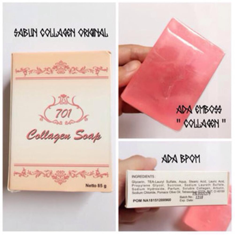 Collagen soap vitamin E 701 original sabun mand colageni pink ori bpom