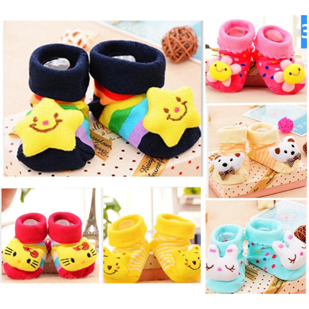 Kaos Kaki anak Bayi BONEKA cute animal 3d lucu import boy girl anti slip baby kids socks prewalker sepatu bayi