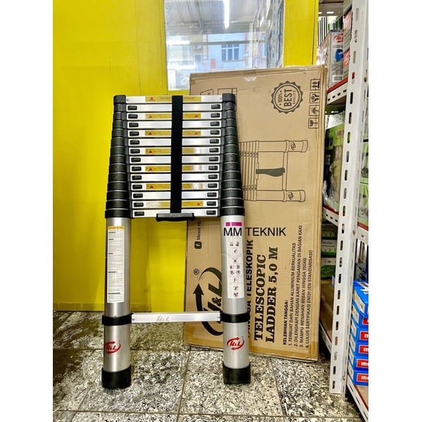 Jual HL Tangga Lipat Aluminium Teleskopik Telescopic 5.0 Meter Tipe
