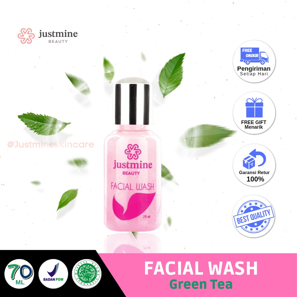 Justmine Beauty Bundling Eceran Facial Wash Day Cream Habbats Serum VIT C Toner | Paket Combo