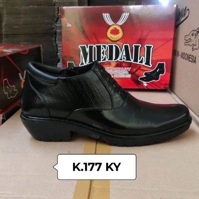 Sepatu kulit pria PDH semi boots Polri Tni security ASN sepatu kerja formal tampil lebih keren