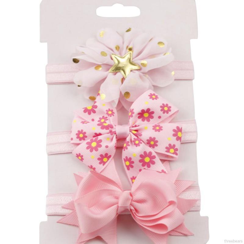 3Pcs Bandana dengan Bahan Elastis dan Hiasan Pita untuk 3Pcs Bandana dengan Bahan Elastis dan Hiasan Pita untuk