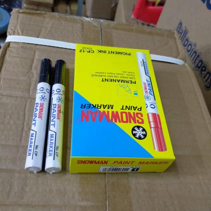 

Office & Stationery | Alat Tulis | Snowman Paint Marker White/Black (Perlusin) | Best Seller