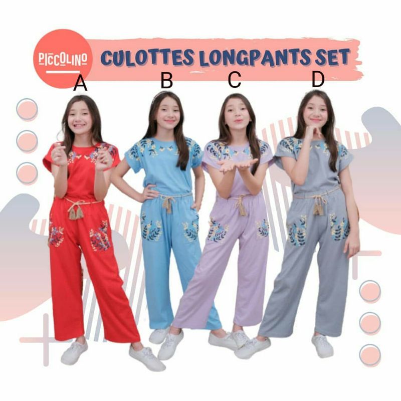 Set anak cewek/Culottes longpants set by Piccolino