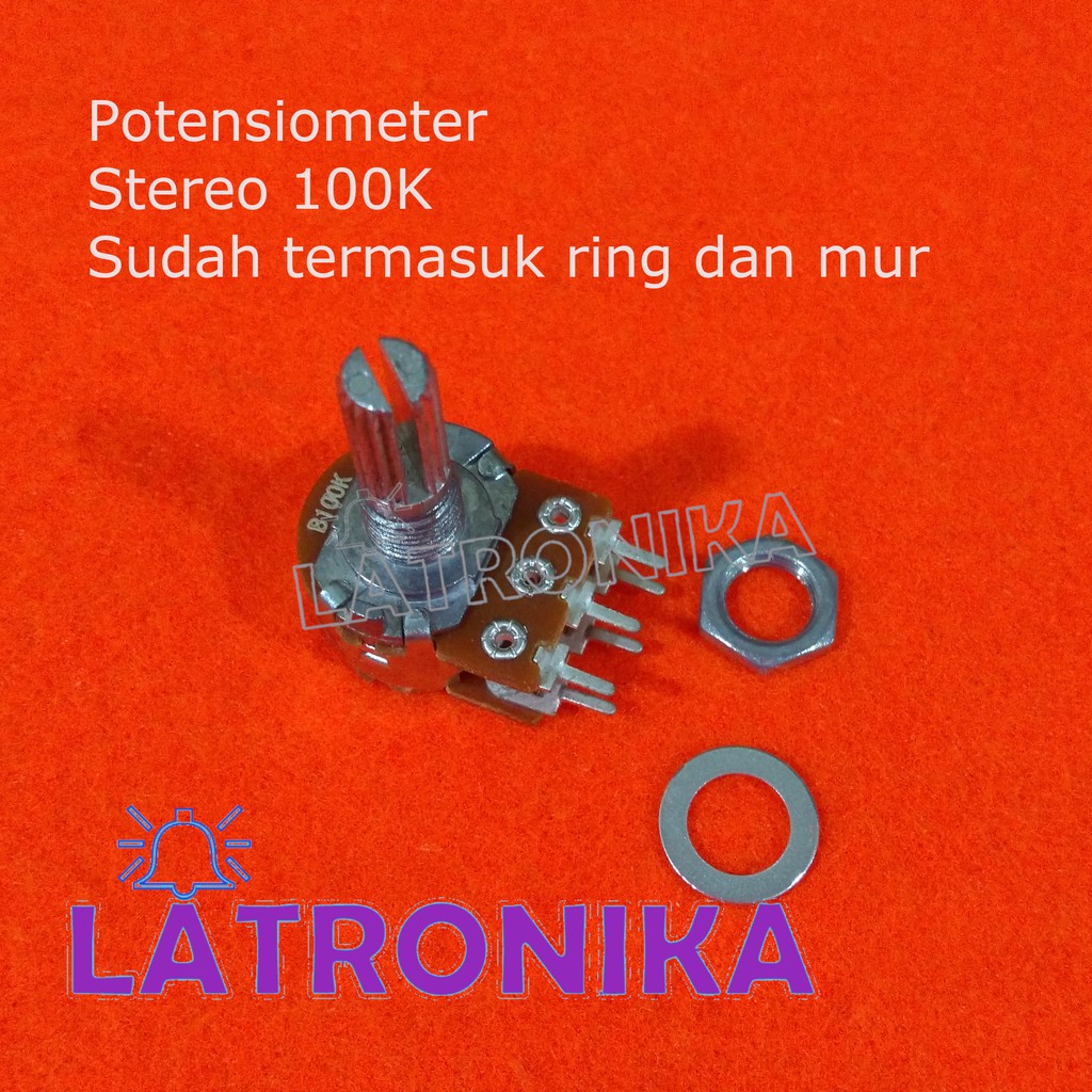 Potensiometer Stereo 100K Potensio 100 K Potentiometer Variable B100K
