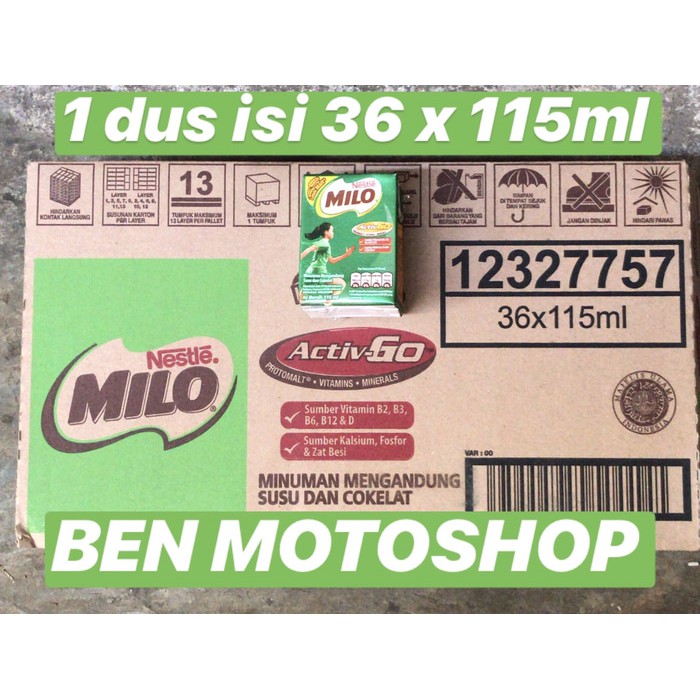 

Susu Milo 110ml 110 ml 1 Dus 36 Kotak Pcs - Coklat Kecil Grosir Murah