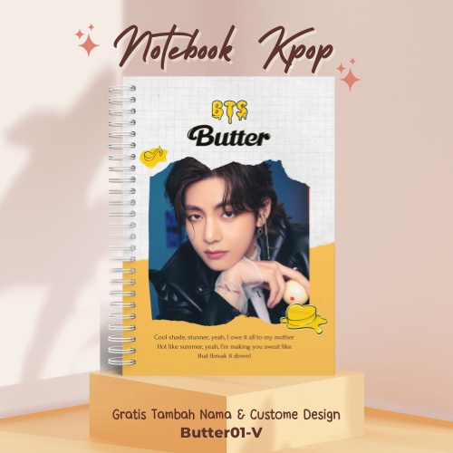 [TERLARIS] Notebook A5 Custome Buku Tulis Buku Catatan KPOP BTS Buku Agenda BTS BUTTER Ver 1 CUSTOME