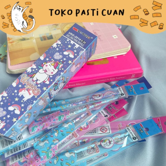 

isi pulpen pen karakter unicorn 1set (20 pcs) isi bolpen lucu fancy imut unik keperluan anak sekolah pena import bisa COD termurah