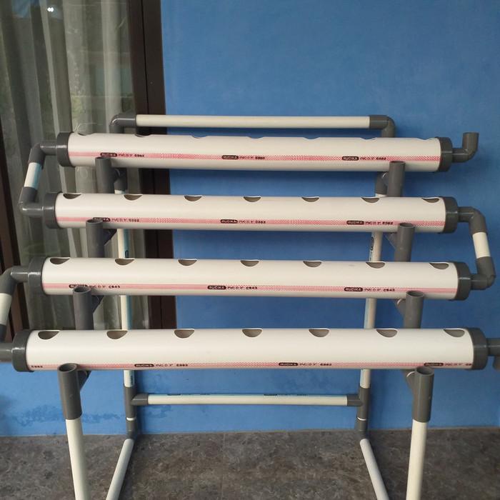 Butsu | Pipa Hidroponik 1 Meter 3 Inch 10 Lubang Dft Nft Paralon Pvc