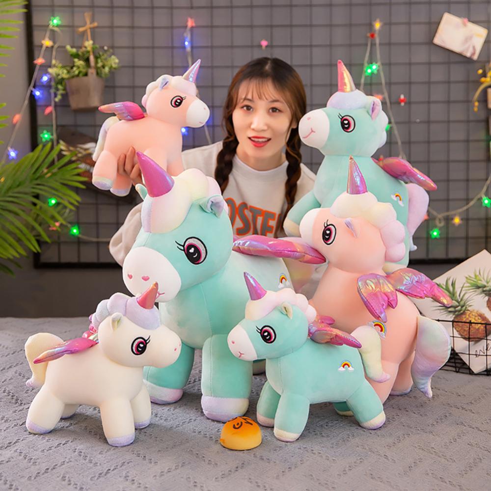 Timekey Mainan Boneka Stuffed Plush Unicorn Kawaii Lembut Untuk Anak Perempuan I5W8