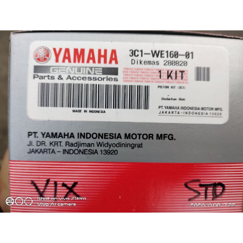 Piston Kit Vixion Old New NVL Original Yamaha Genuine Parts oversize STD Standart