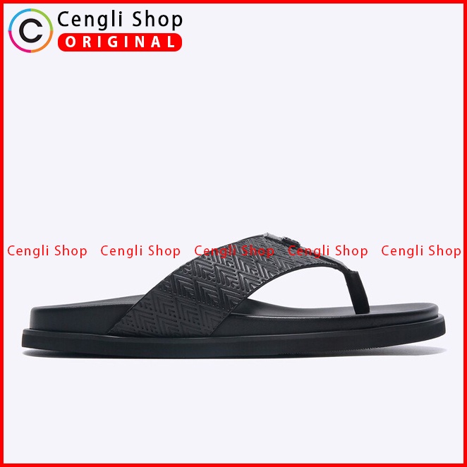 SANDAL JEPIT EVERBEST PRIA ORIGINAL CASUAL KULIT BRANDED HITAM EM21