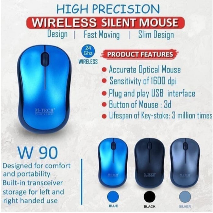 M-Tech W90 Mouse Wireless Silent Original