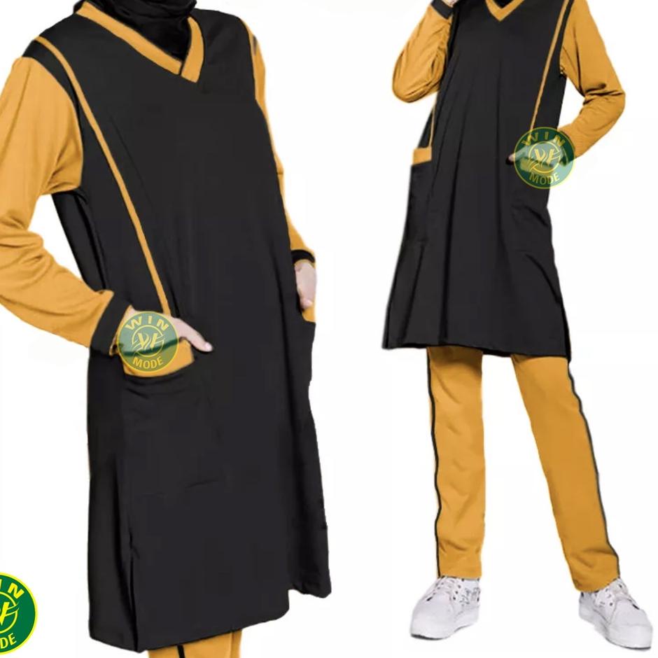 Terjangkau - SETELAN SENAM TUNIK WANITA / Baju Setelan Pakaian Tunik Wanita MuslimAH Olahraga Senam 