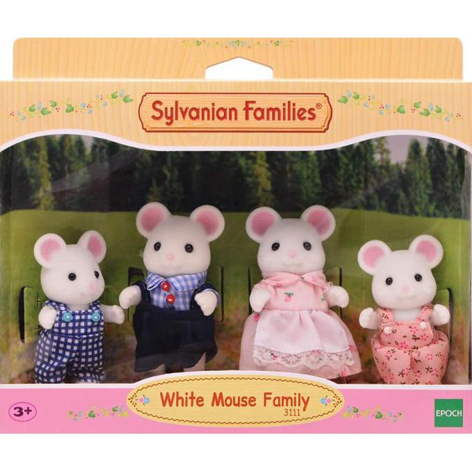 New Arrival Sylvanian Families White Mouse Family 3111 Original - Rare
