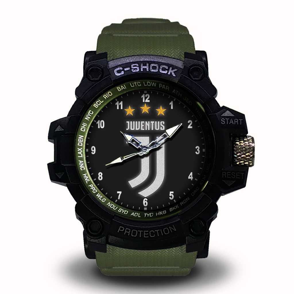 Jam Tangan Juventus Logo New Outdoor Anti Air List Putih