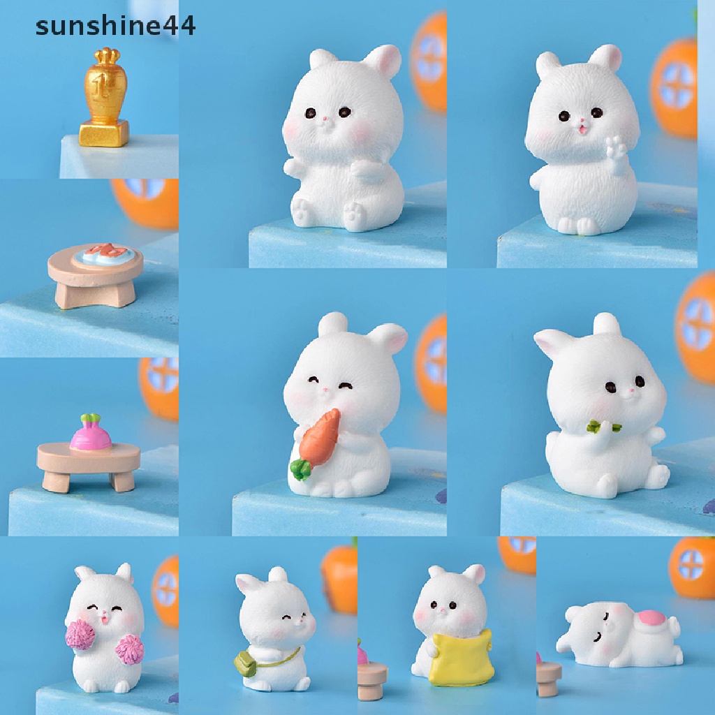 Sunshine Miniatur Trofi Kelinci Lucu Untuk Dekorasi Taman Mini / Craft DIY