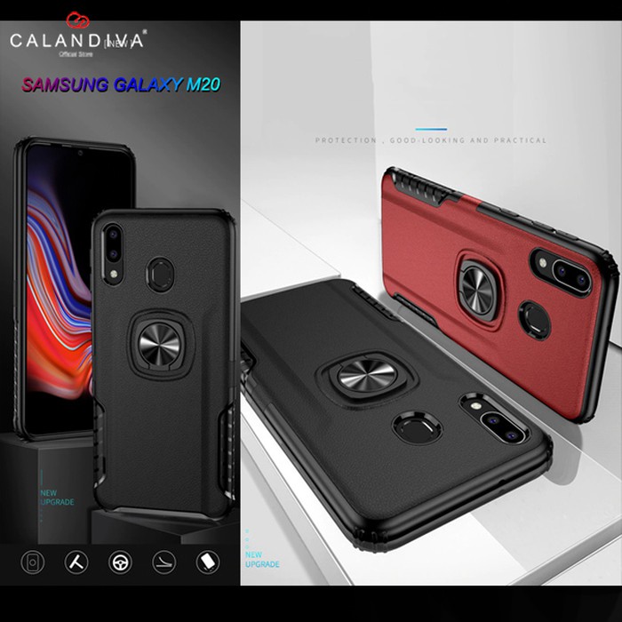 Calandiva Hard Case Samsung Galaxy M20 Casing Ring Thunder Kickstand