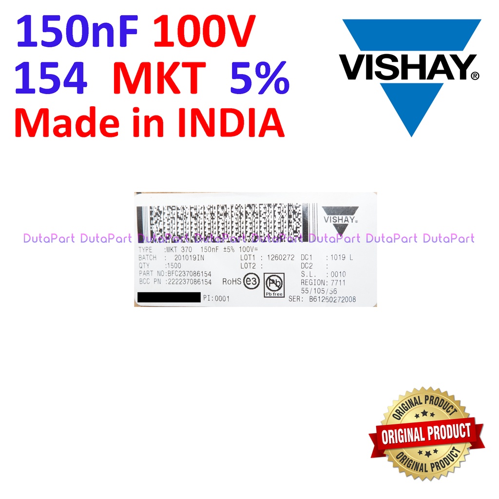 100V 0.15uF 150nF 154 5% ORIGINAL VISHAY MKT MKM Kapasitor Capacitor