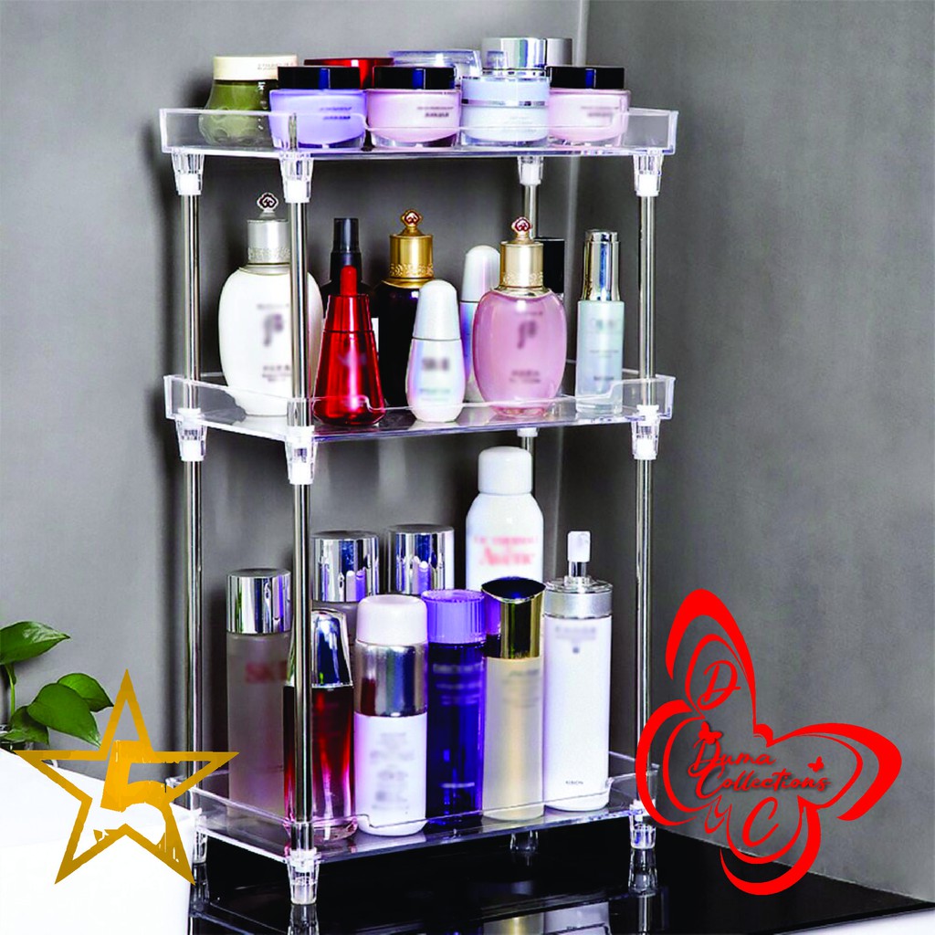 DC Rak Kosmetik Acrylic 2 / 3 Tingkat multi fungsi