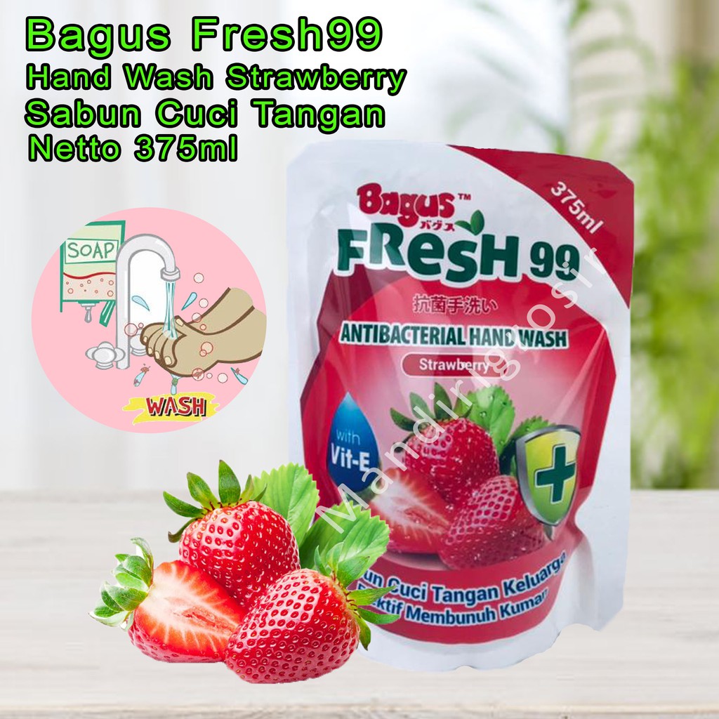 Hand Wash Strawberry *Bagus Fresh99 * Sabun Cuci Tangan * 375ml