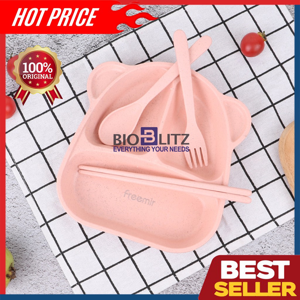 Freemir Piring Makan Anak Bentuk Beruang Lucu